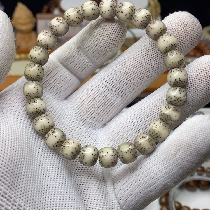 星月菩提手串星月菩提9x8糯冰一线留白