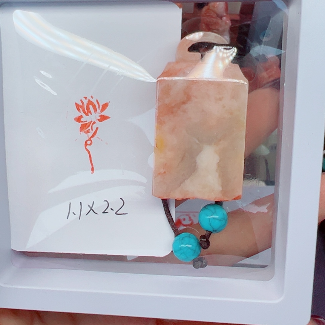 印石寿山石莲花手工
