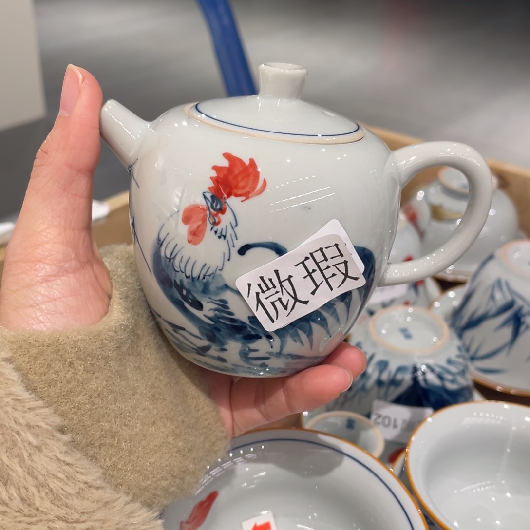 有瑕釉下彩纯手绘