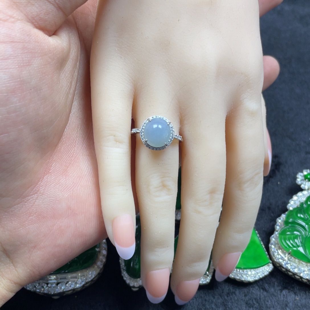 翡翠银S925镶嵌戒指