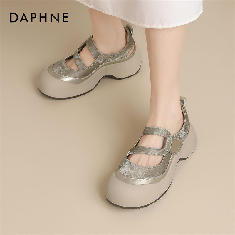 达芙妮包头凉鞋女2025新款夏季外穿厚底超火不累脚百搭镂空罗马鞋