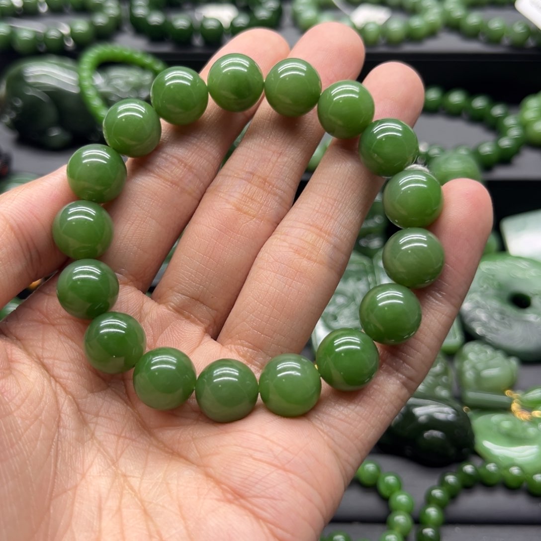 和田玉（碧玉）手链未镶嵌山*?