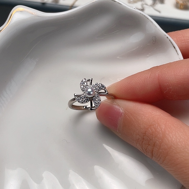 淡水珍珠戒指银S925镶嵌