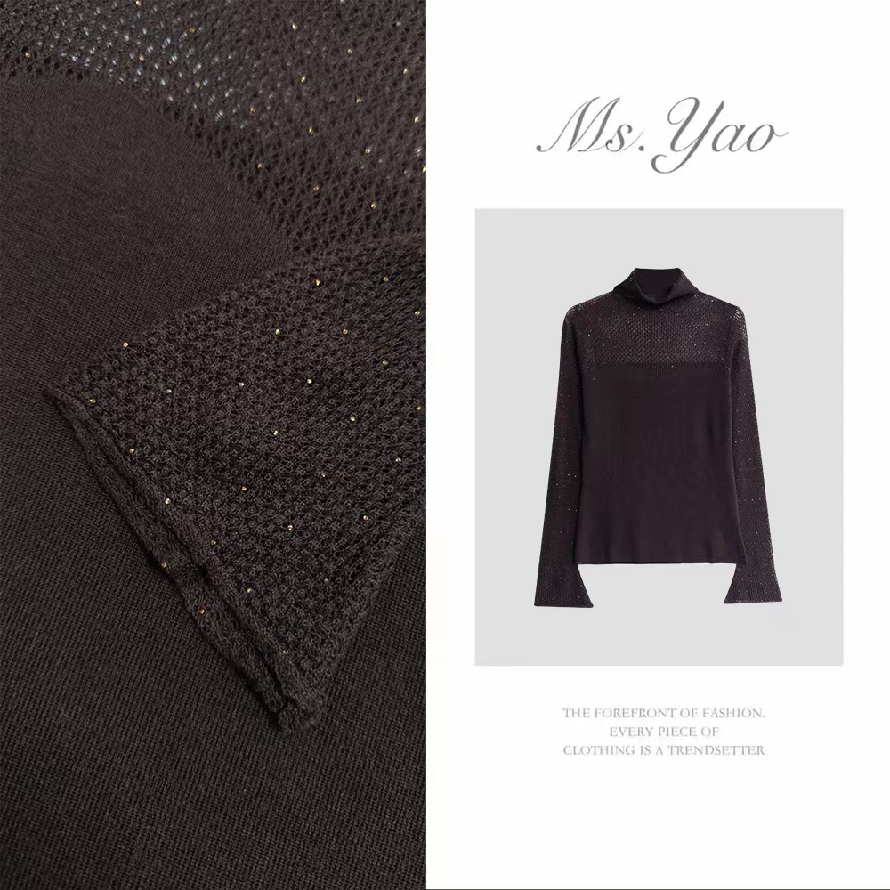 Ms·Yao【锦锻流光】修身显瘦洋气减龄内搭打底衫上衣88656