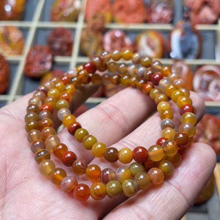 玛瑙/玉髓战国红手链未镶嵌