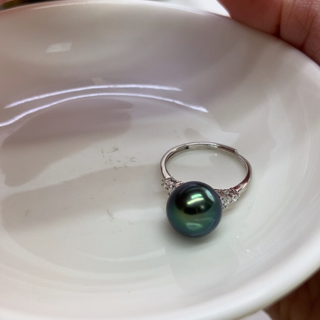 海水珍珠戒指银S925镶嵌