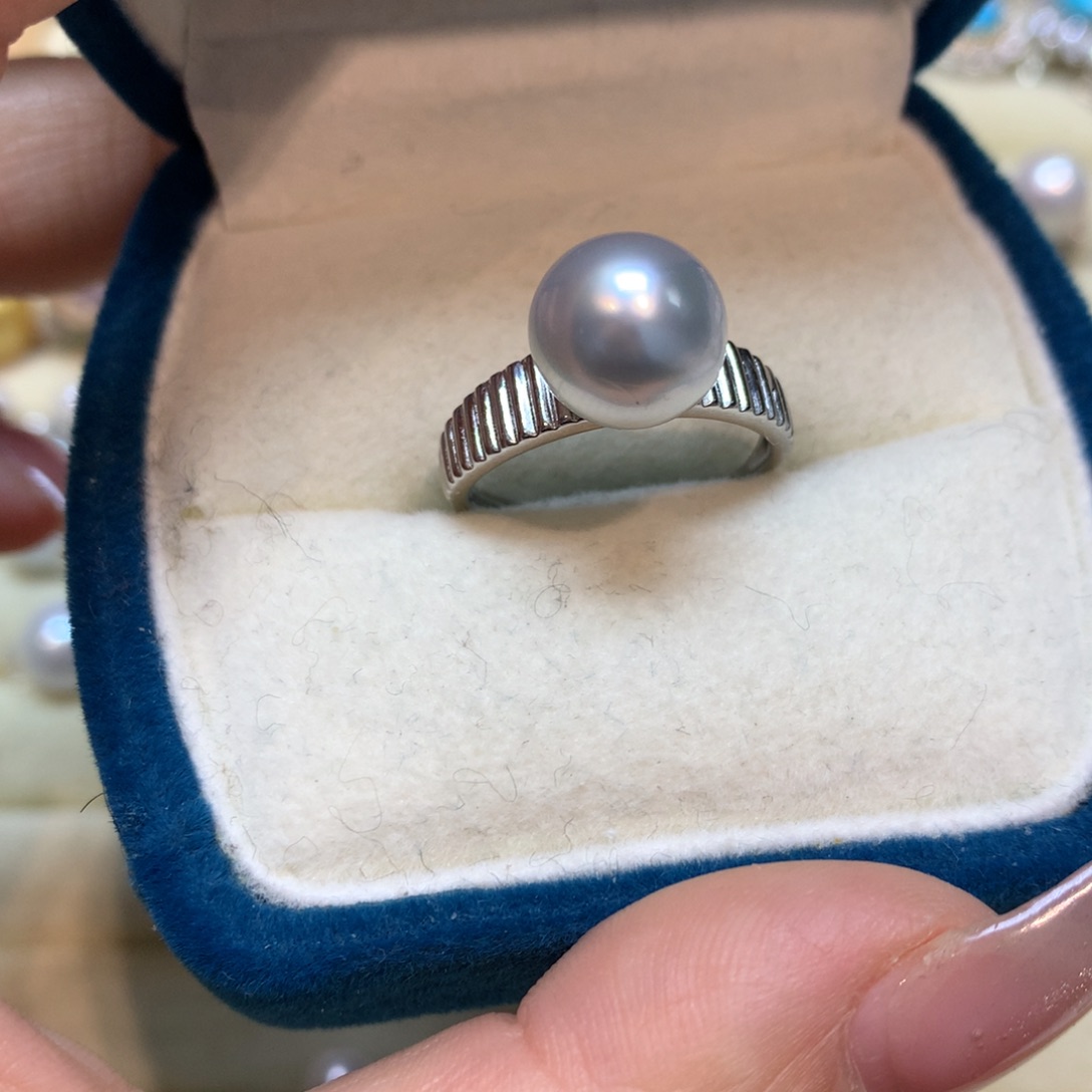 海水珍珠戒指银S925镶嵌