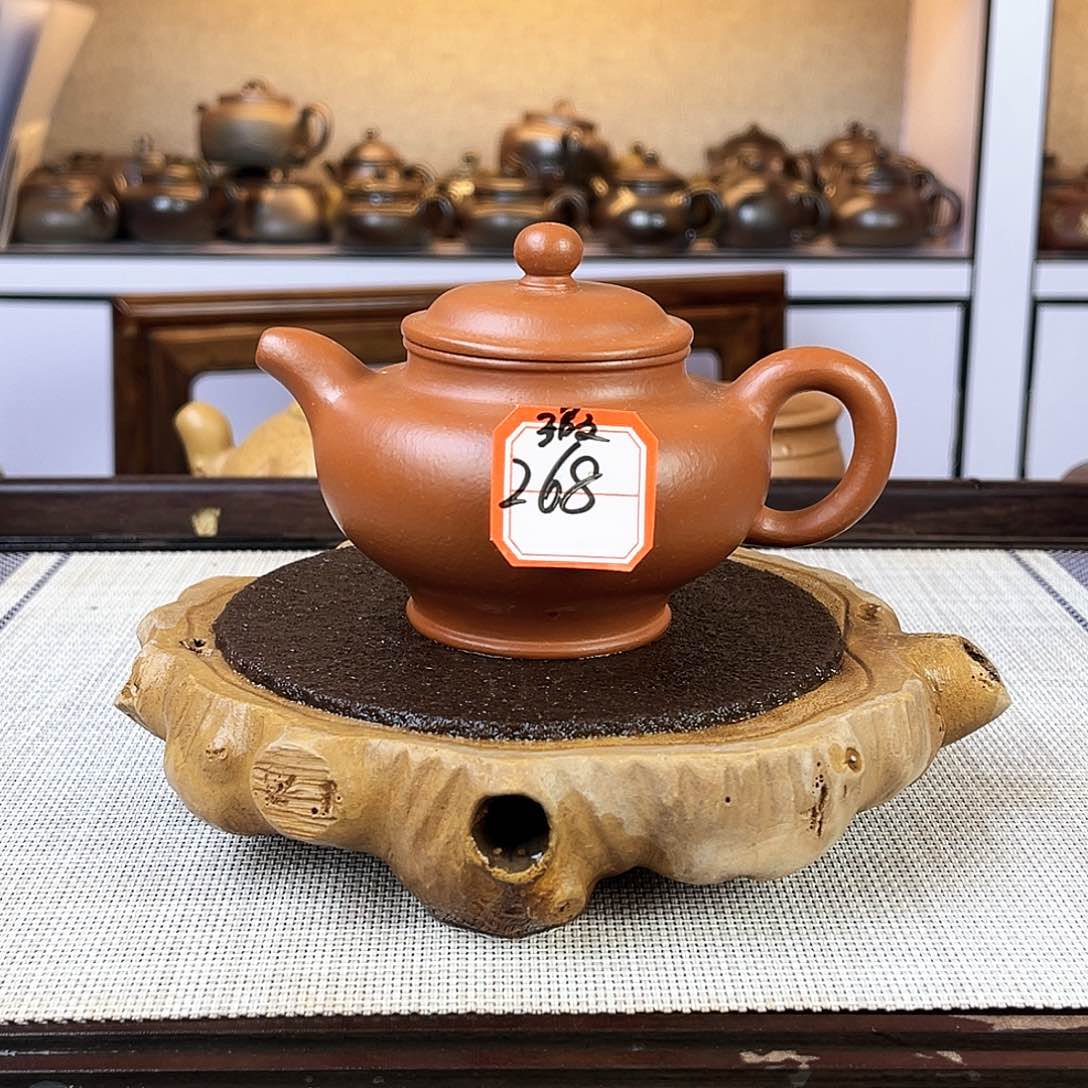 紫砂茶壶宜兴紫砂小煤窑朱泥170c c