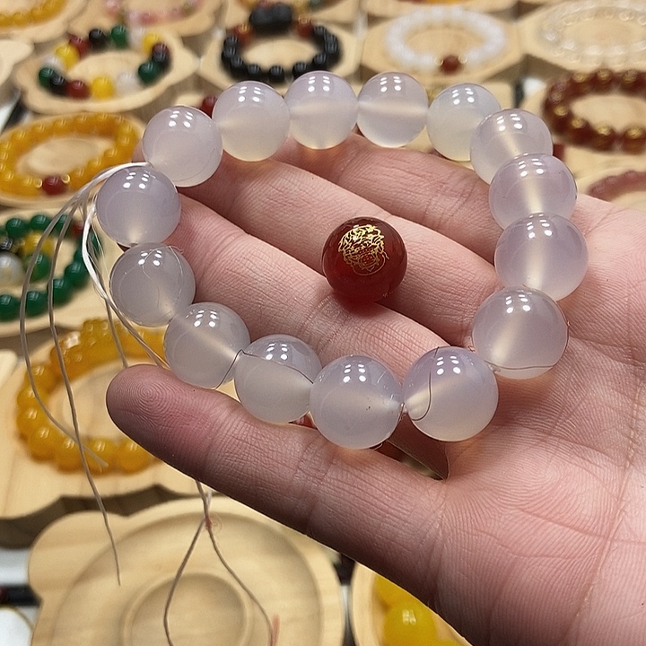 未镶嵌手链玛瑙/玉髓云***珠
