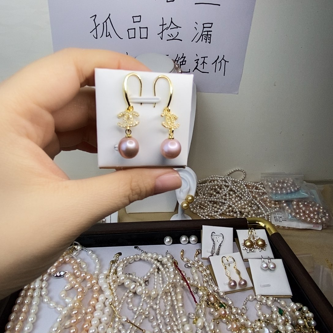 淡水珍珠耳饰合金