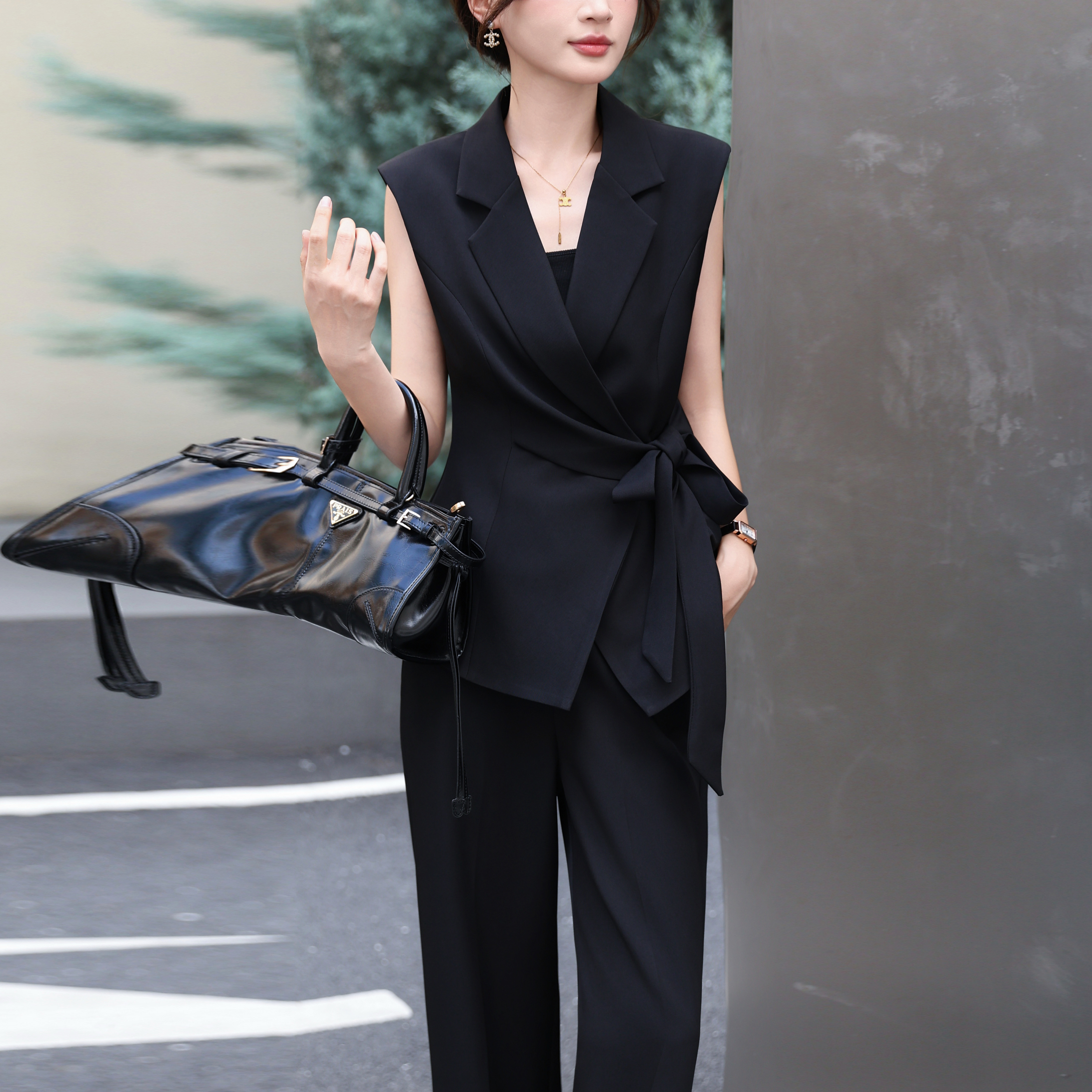 【ZM纵美】欧货显瘦气质超高质感极简风马甲225551