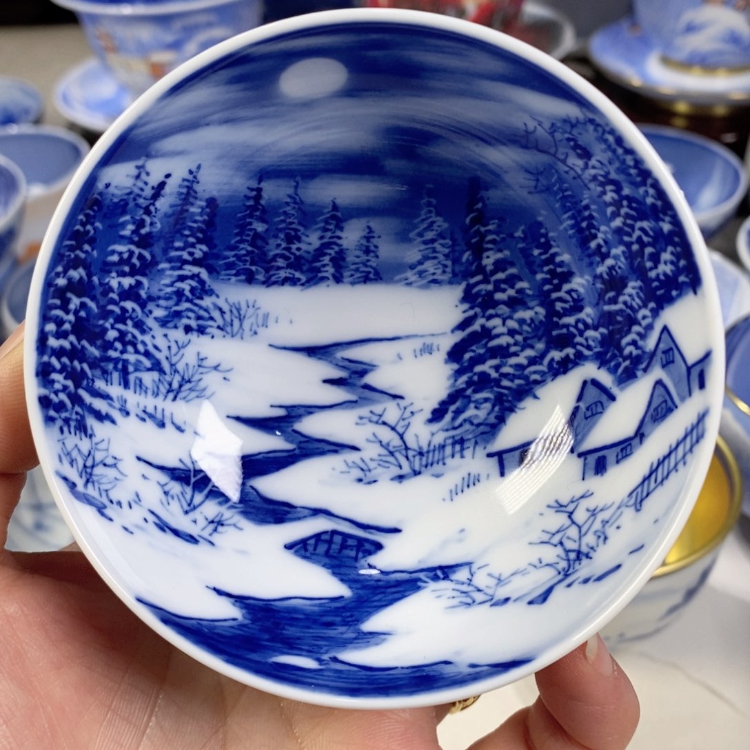 杯青花雪景主人杯