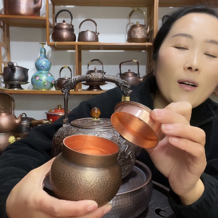 张***成金属纯铜紫铜茶叶罐加厚