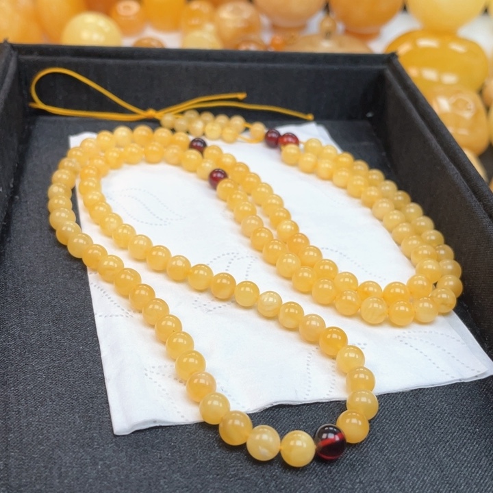 蜜蜡裸石未镶嵌蜜蜡6➕佛珠