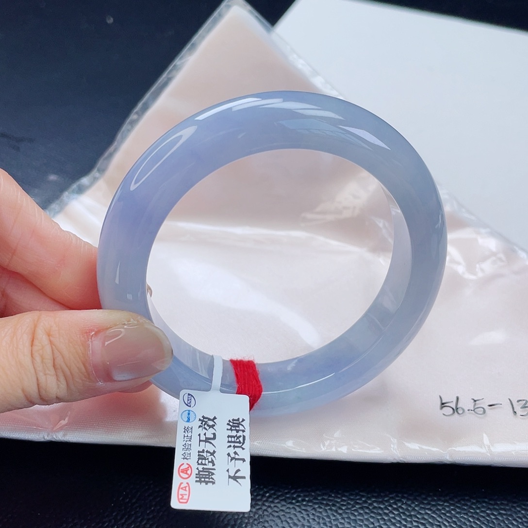 翡翠手镯未镶嵌浓紫罗兰-强推