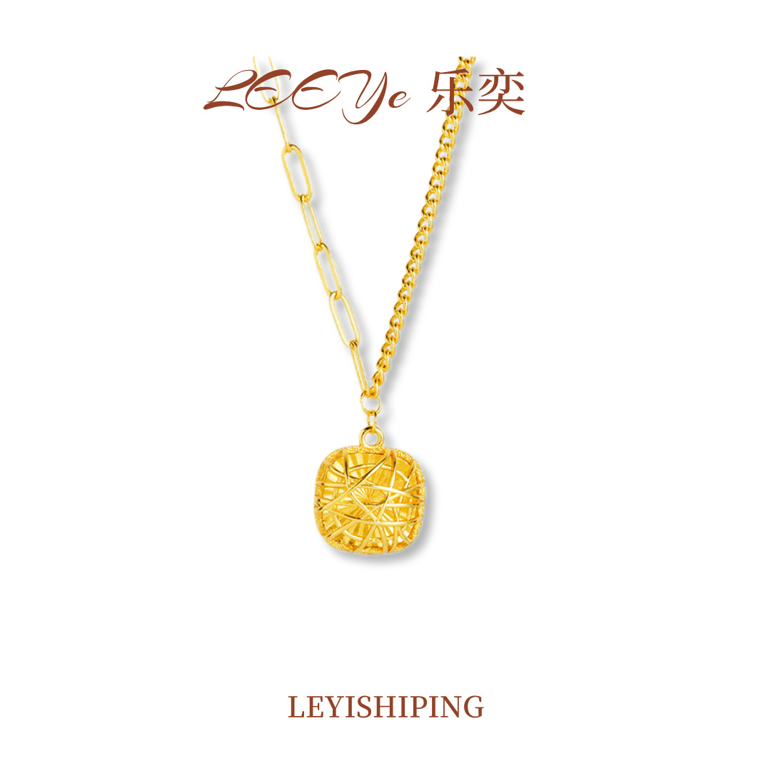 铜合金项链 LEEYe小方糖项链捕梦网久不掉色小众饰品