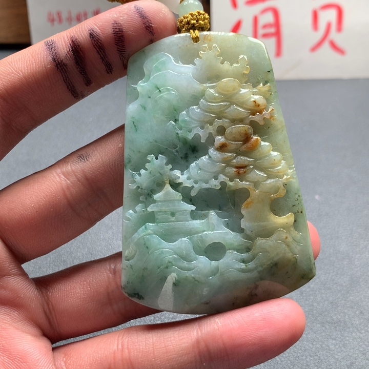 翡翠未镶嵌颈饰保真天然a货翡翠