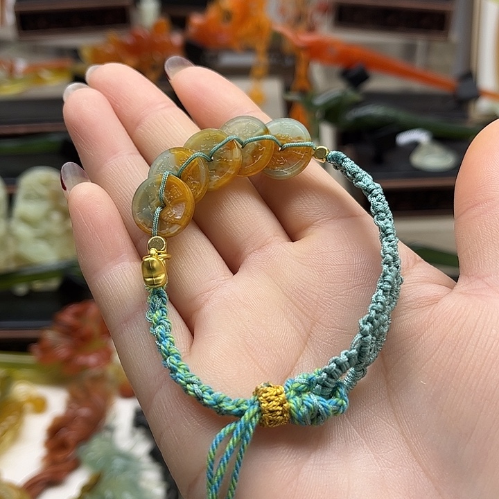 蛇纹石玉岫玉手链未镶嵌