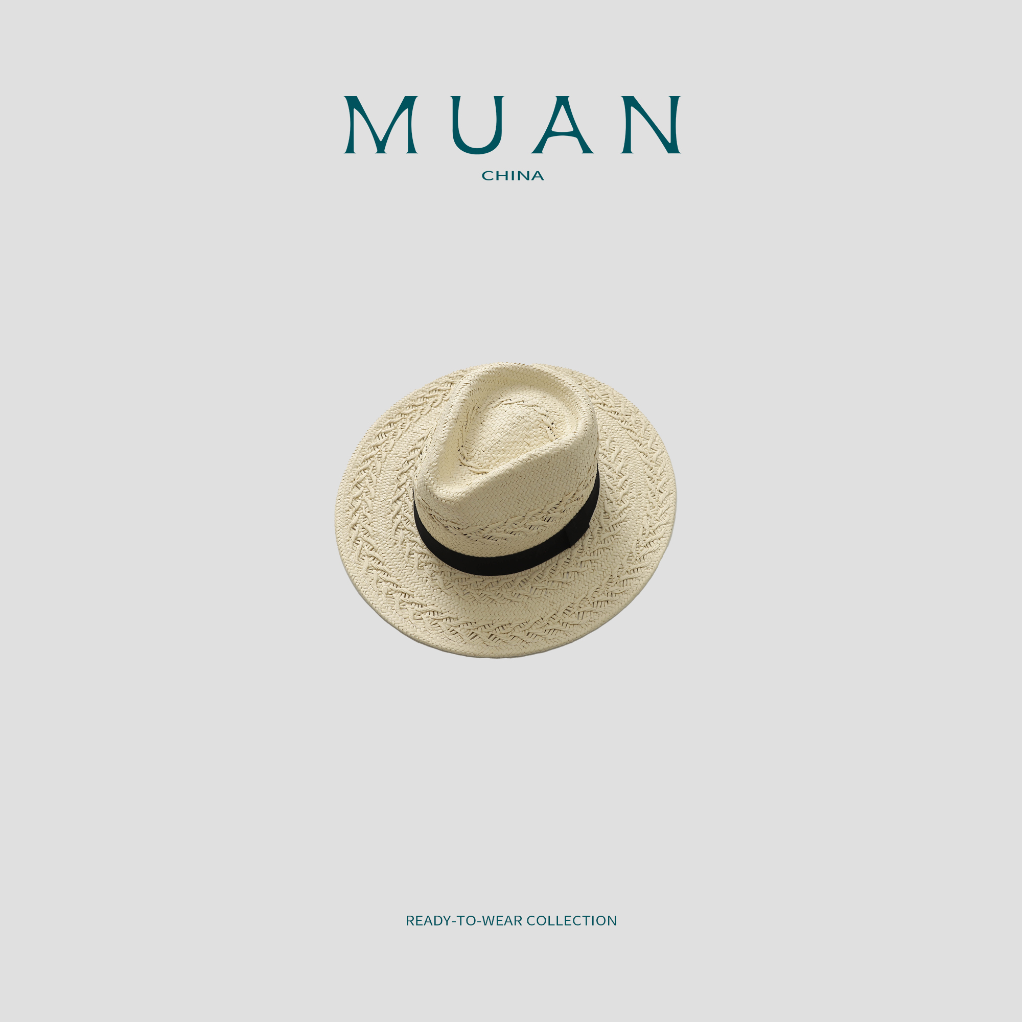 木岸MUAN:《老钱范草帽》定制简约度假百搭遮阳草帽编织女DG3-6808
