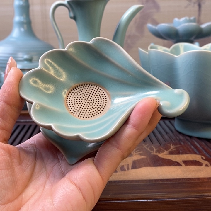 原产地汝瓷茶漏一微