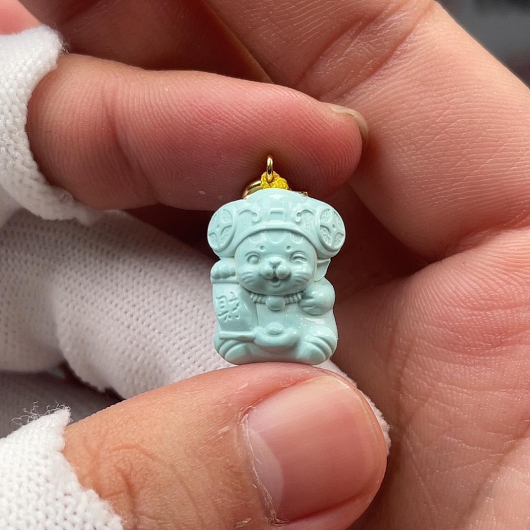 绿松石未镶嵌挂件