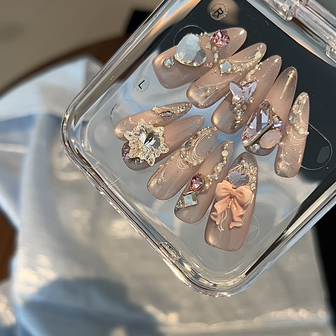 【毛利美甲事务所】梦中初蝶  施华洛华子穿戴甲定制