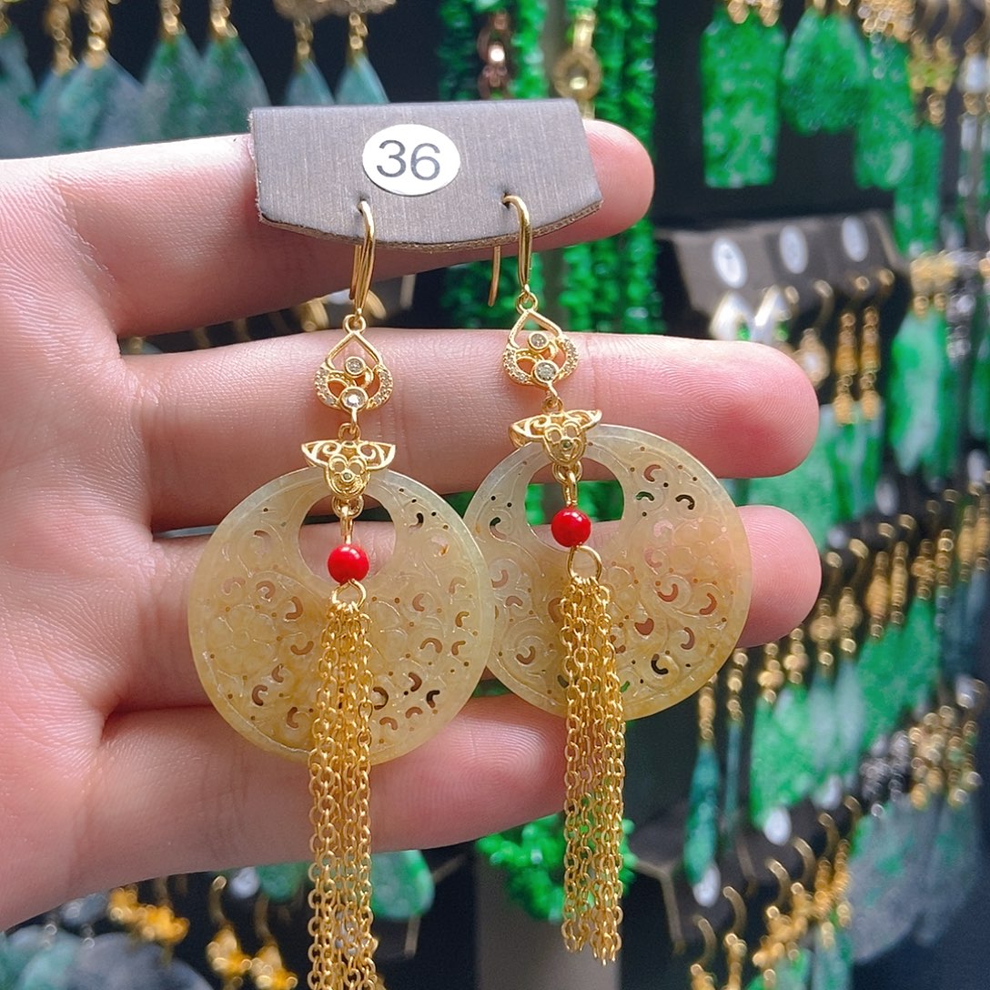 翡翠未镶嵌耳饰翡翠