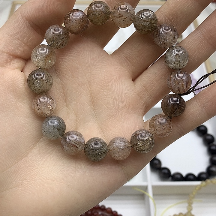 水晶未镶嵌手链黑金超