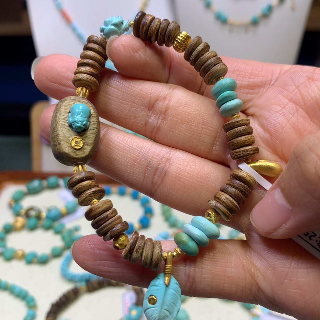 绿松石18K金镶嵌单圈