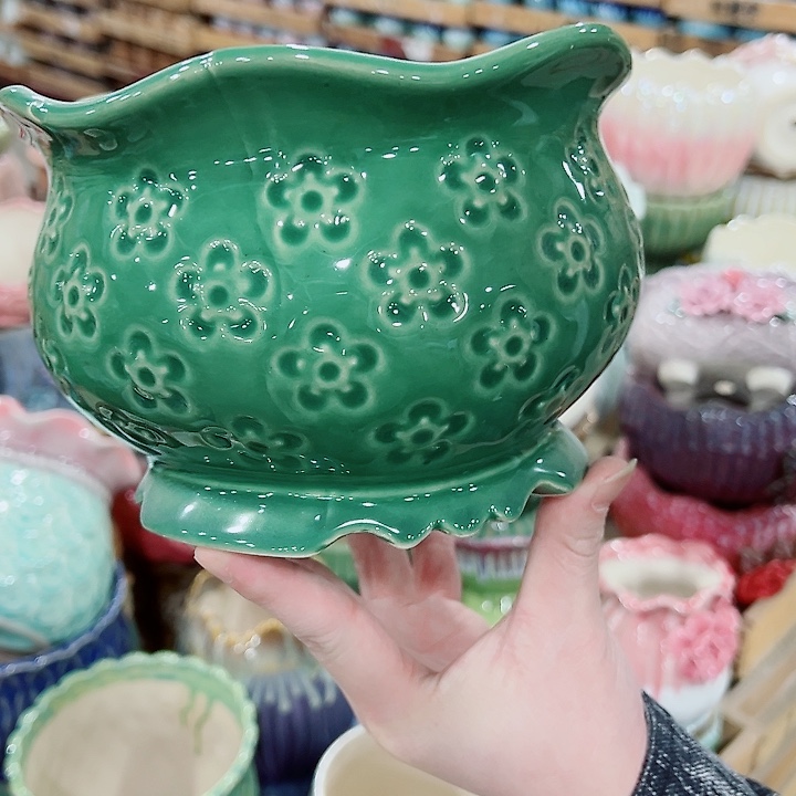 有孔，凑单福利满10元发货陶瓷多肉花盆！