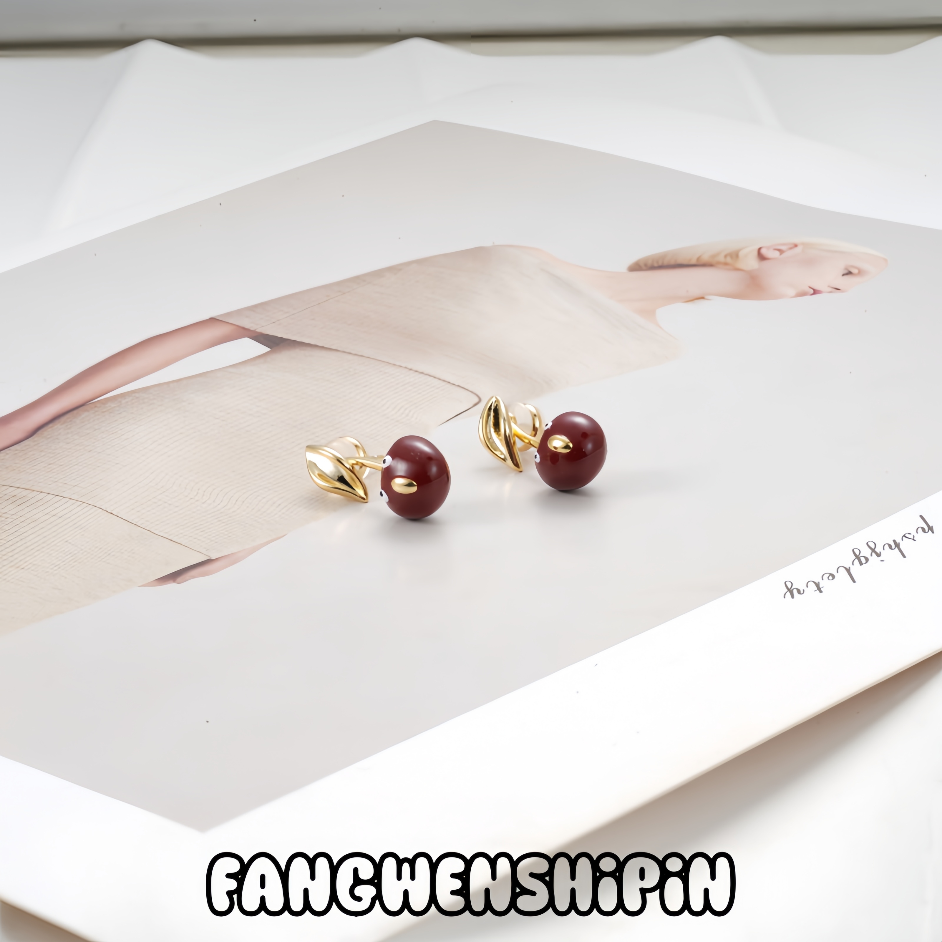 铜合金珐琅耳饰 【镀K金】【925银针】耳环4930