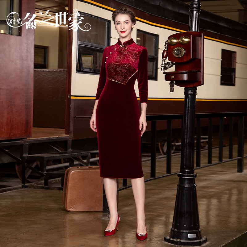 【梦华录】喜妈妈礼服2025新款爆款新中式婚宴旗袍连衣裙MQP01C8018