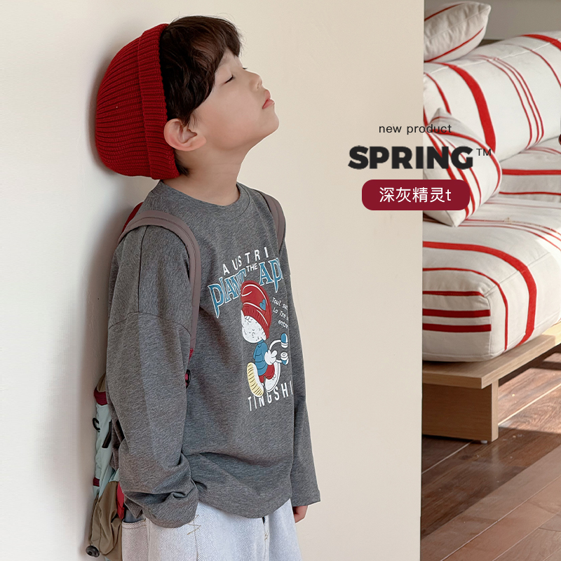 【春装新品 童年回忆】 ivan家童装中大童男卡通印花T恤 杨 DZ4547