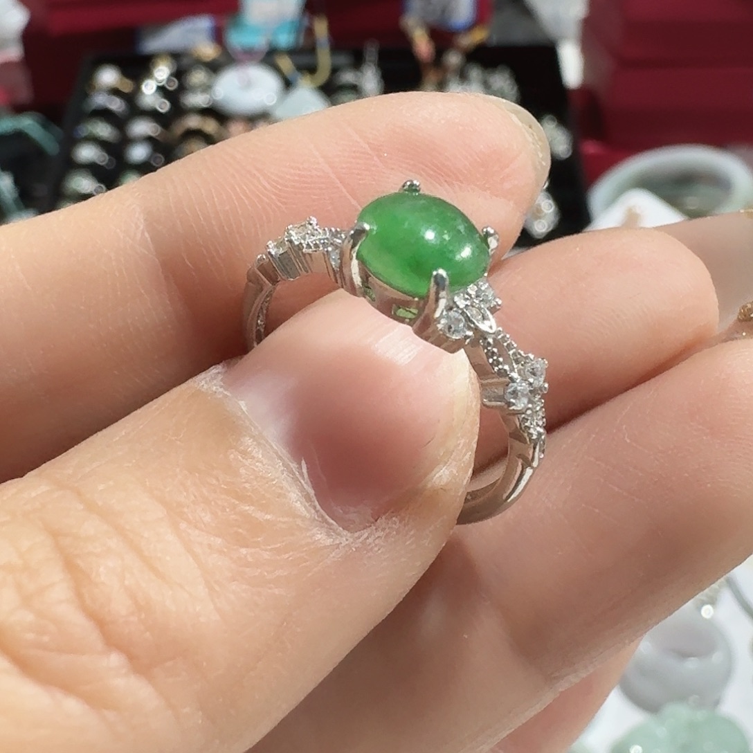 翡翠银S925镶嵌颈饰012