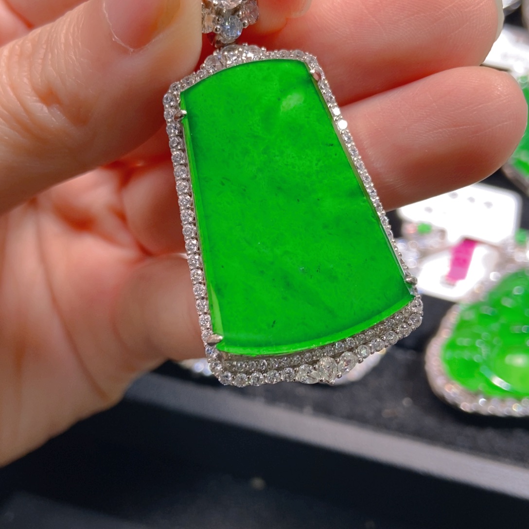 翡翠吊坠(不含链)银S925镶嵌