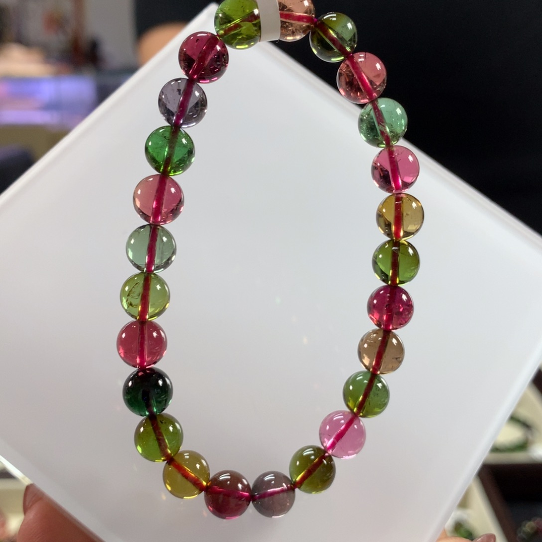 碧玺手链未镶嵌7.8毫米左右