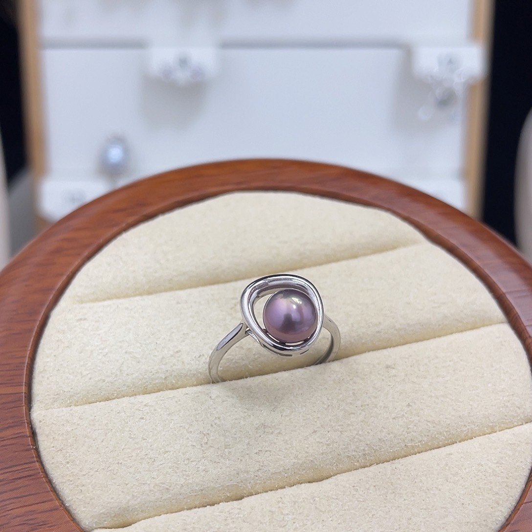 淡水珍珠戒指银S925镶嵌