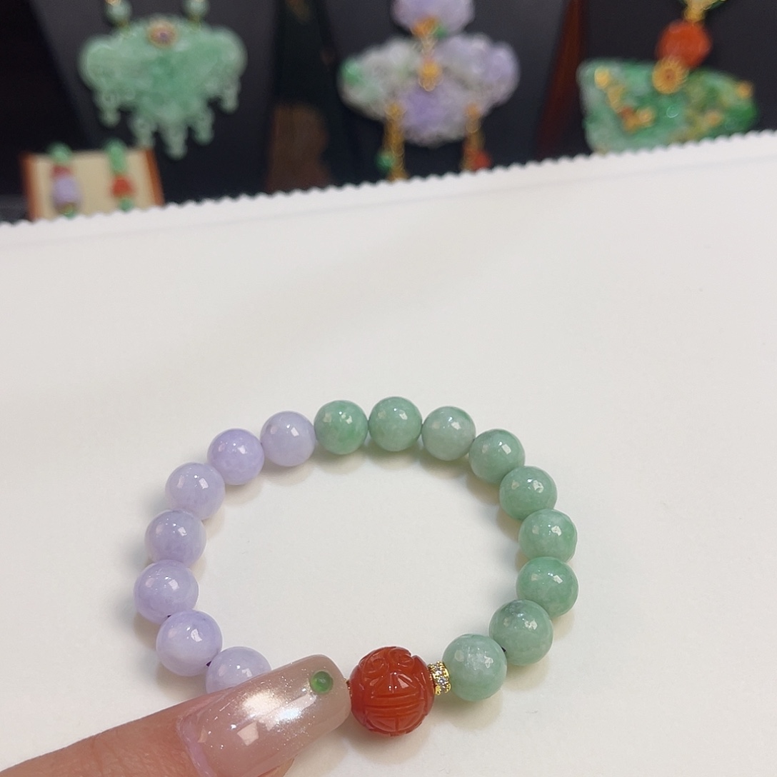 ****张翡翠未镶嵌手链炸