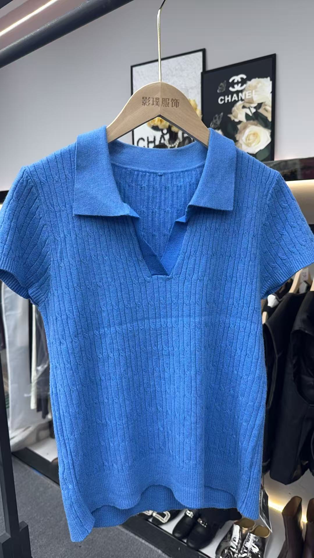 开衫款常规款短袖常规毛针织衫翻领休闲夏季百搭纯色1-100