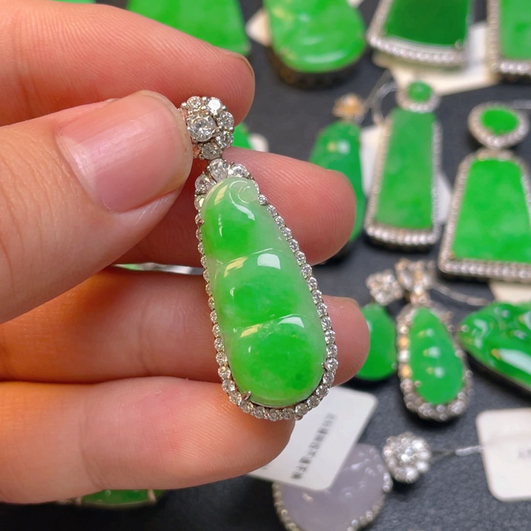 翡翠银S925镶嵌吊坠(不含链)