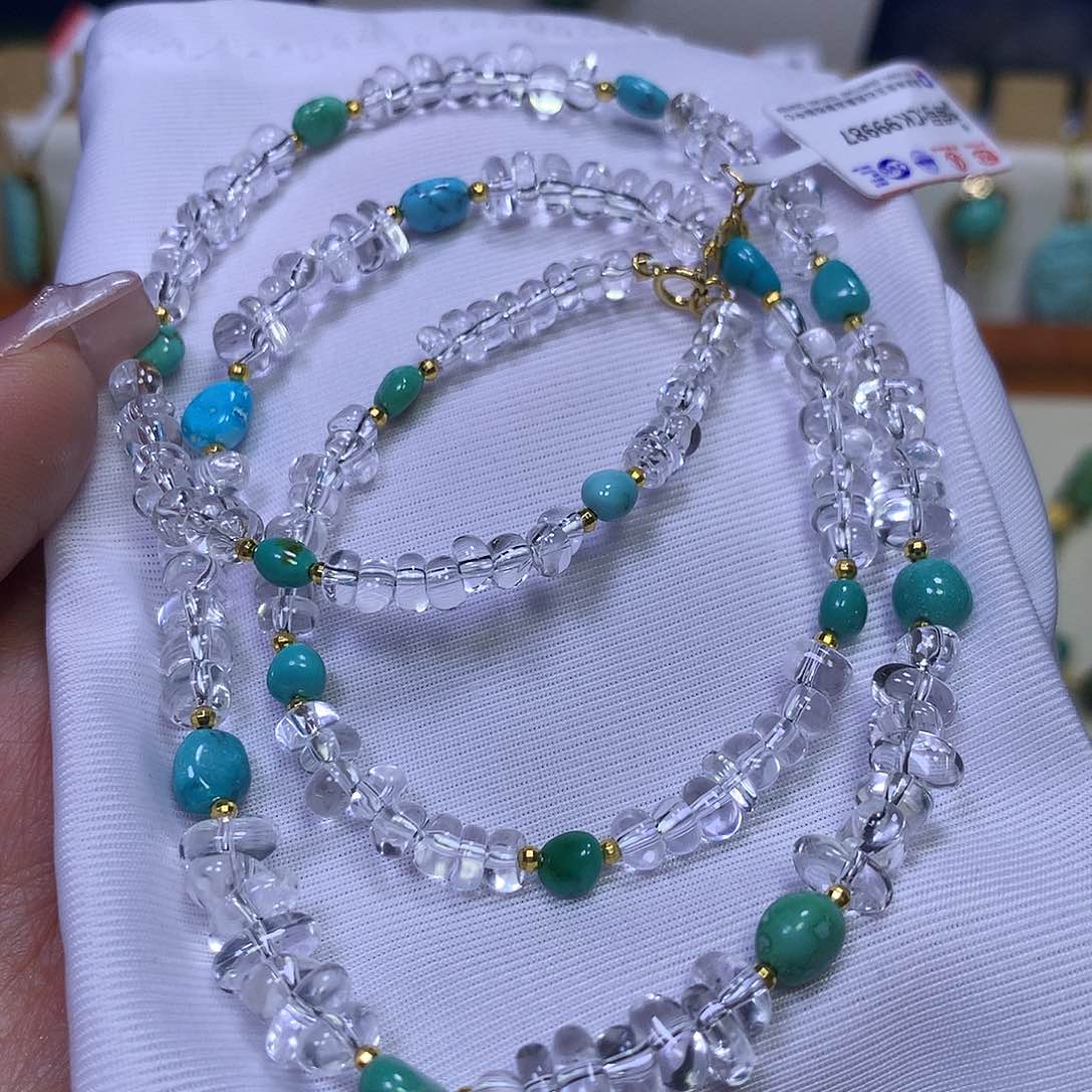 18K金镶嵌颈饰水晶白水晶双A