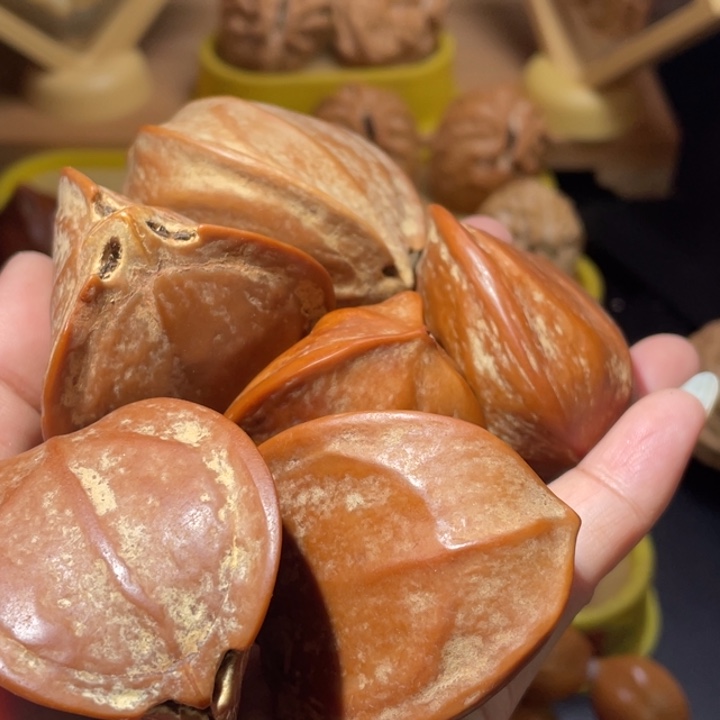 吊坠桃核瑕疵三角橄榄核6个