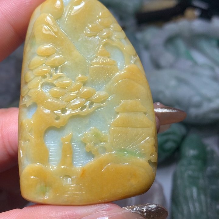 翡翠未镶嵌颈饰保真天然A货翡翠