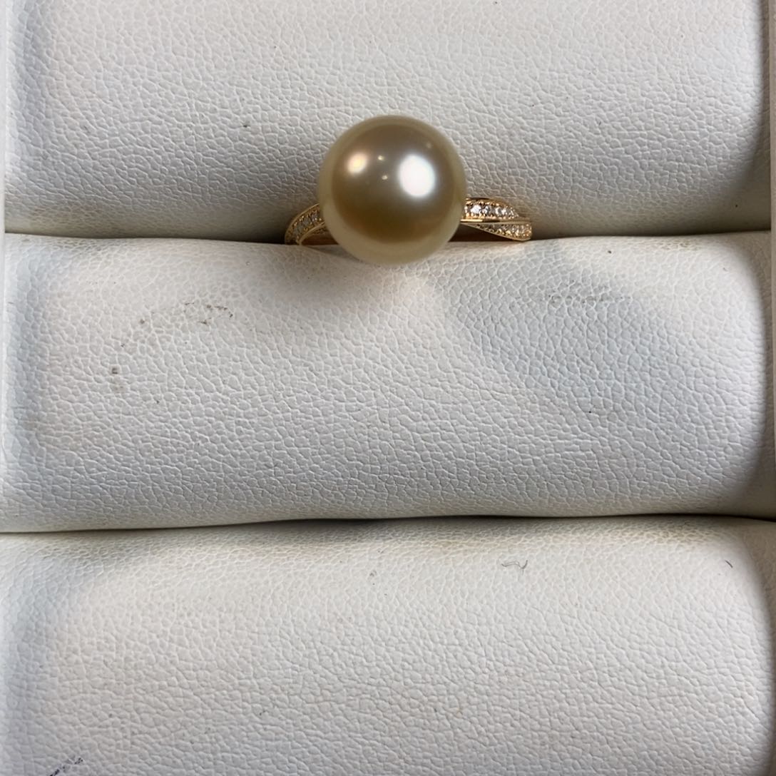 海水珍珠戒圈银S925镶嵌