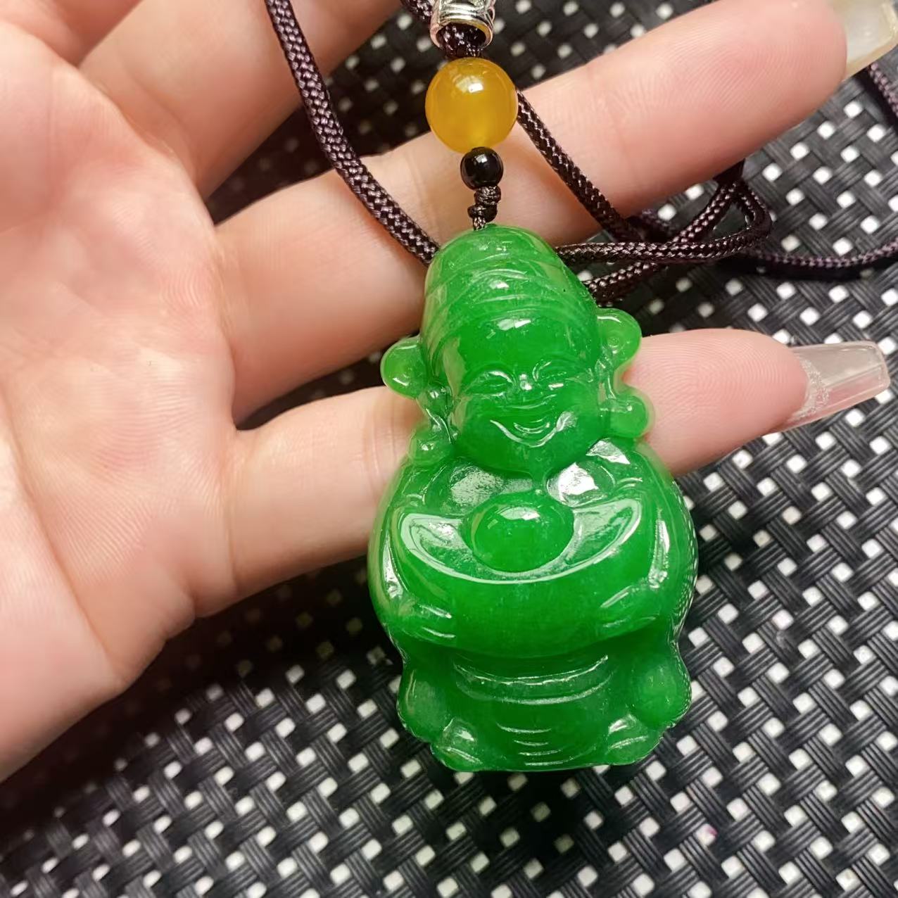 B333绿色圆宝爷吊坠