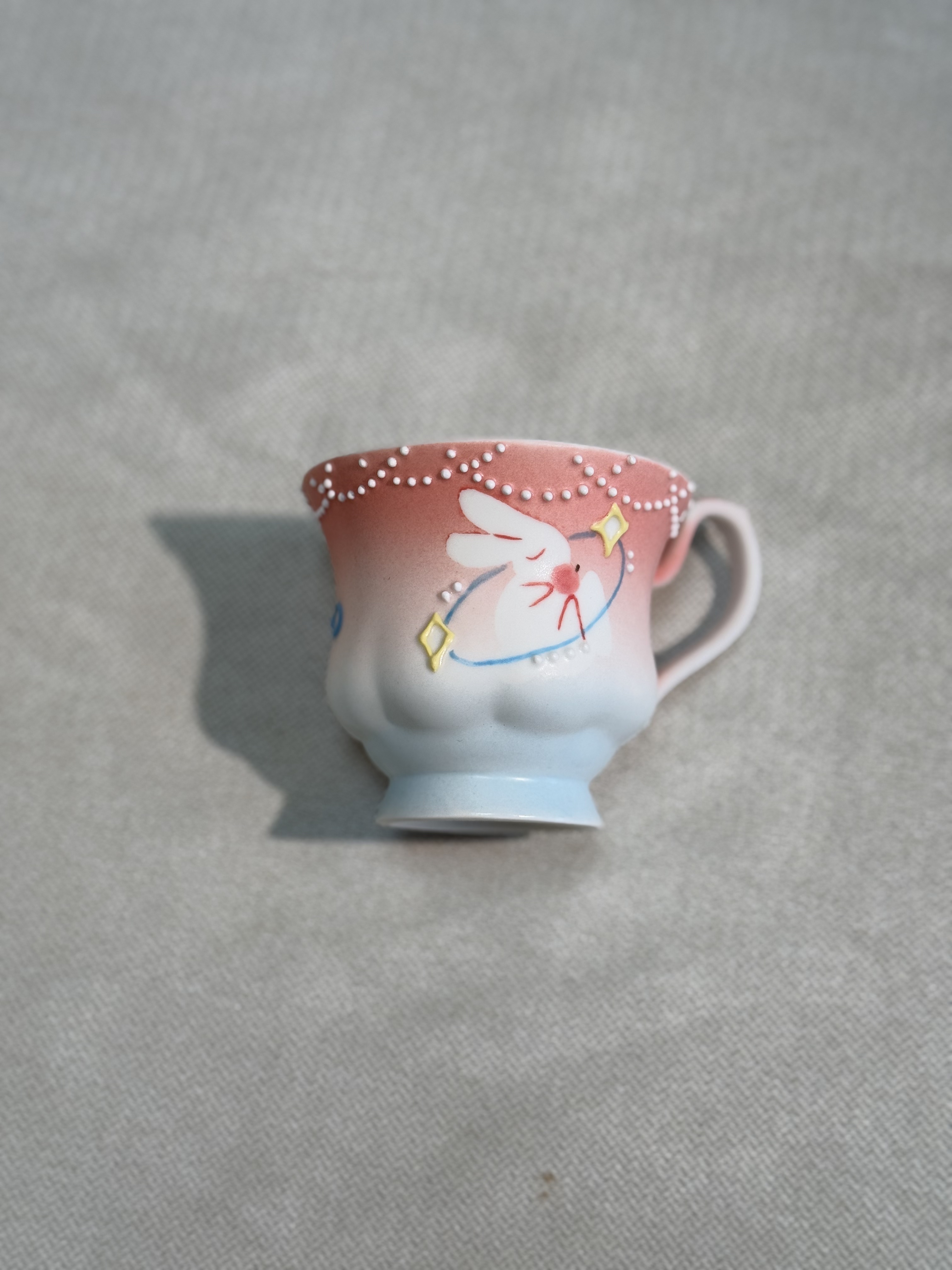 星星兔水杯粉白色