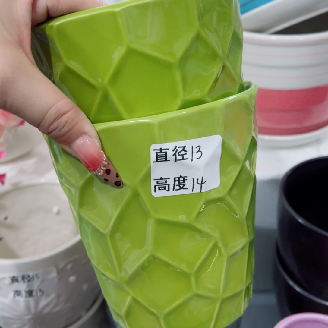 有孔，陶瓷花盆满10米包邮发货