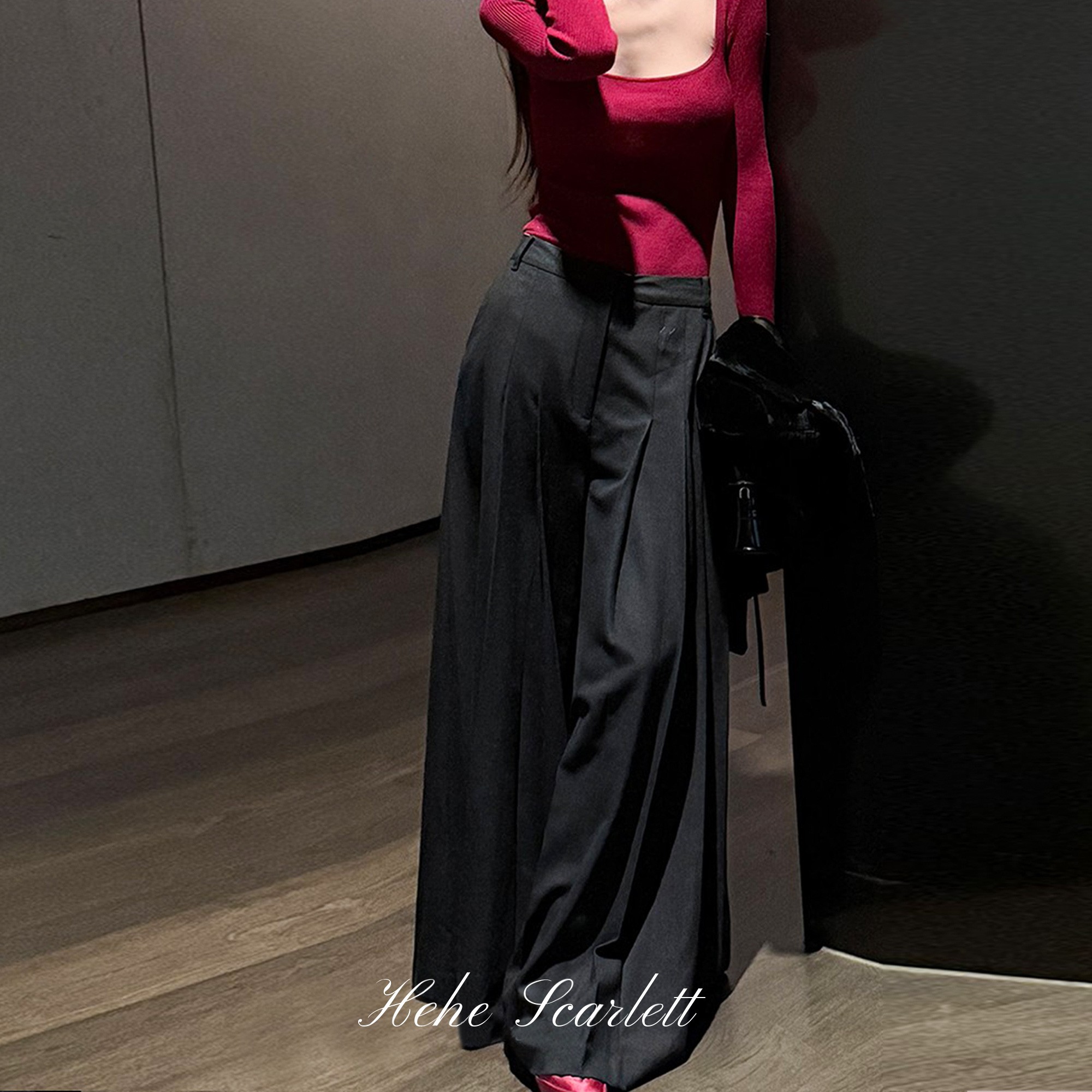 【10月第二期】百褶裙裤 立裁空气感高腰阔腿垂感西装长裤