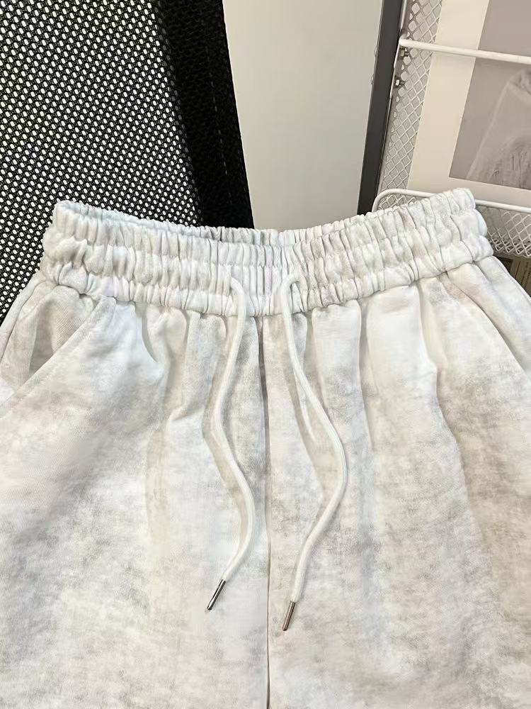 1734 美式扎染纯棉夏季新款短裤休闲宽松五分裤