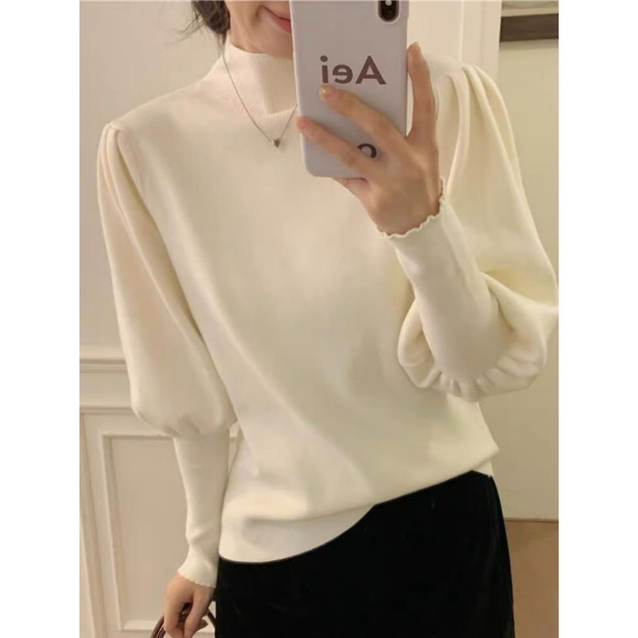 半高领长袖气质针织衫尤莱特穿搭新款内搭修身打底衫905#0.13
